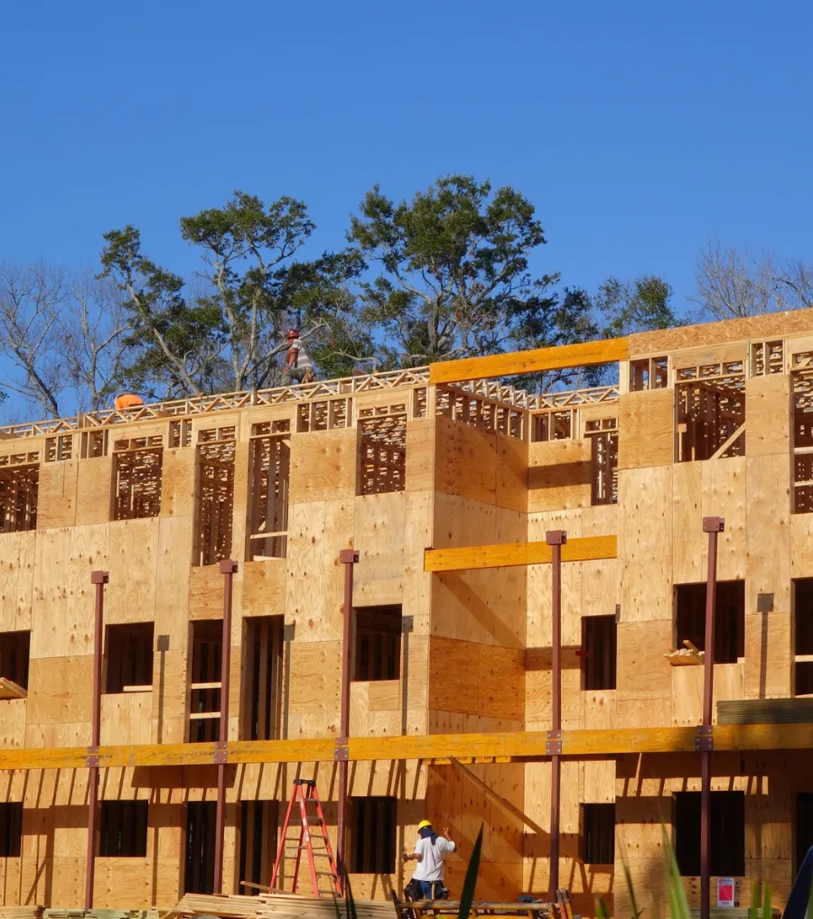 Commercial framing services in Dallas, Texas for a multi-story wood framing construction project